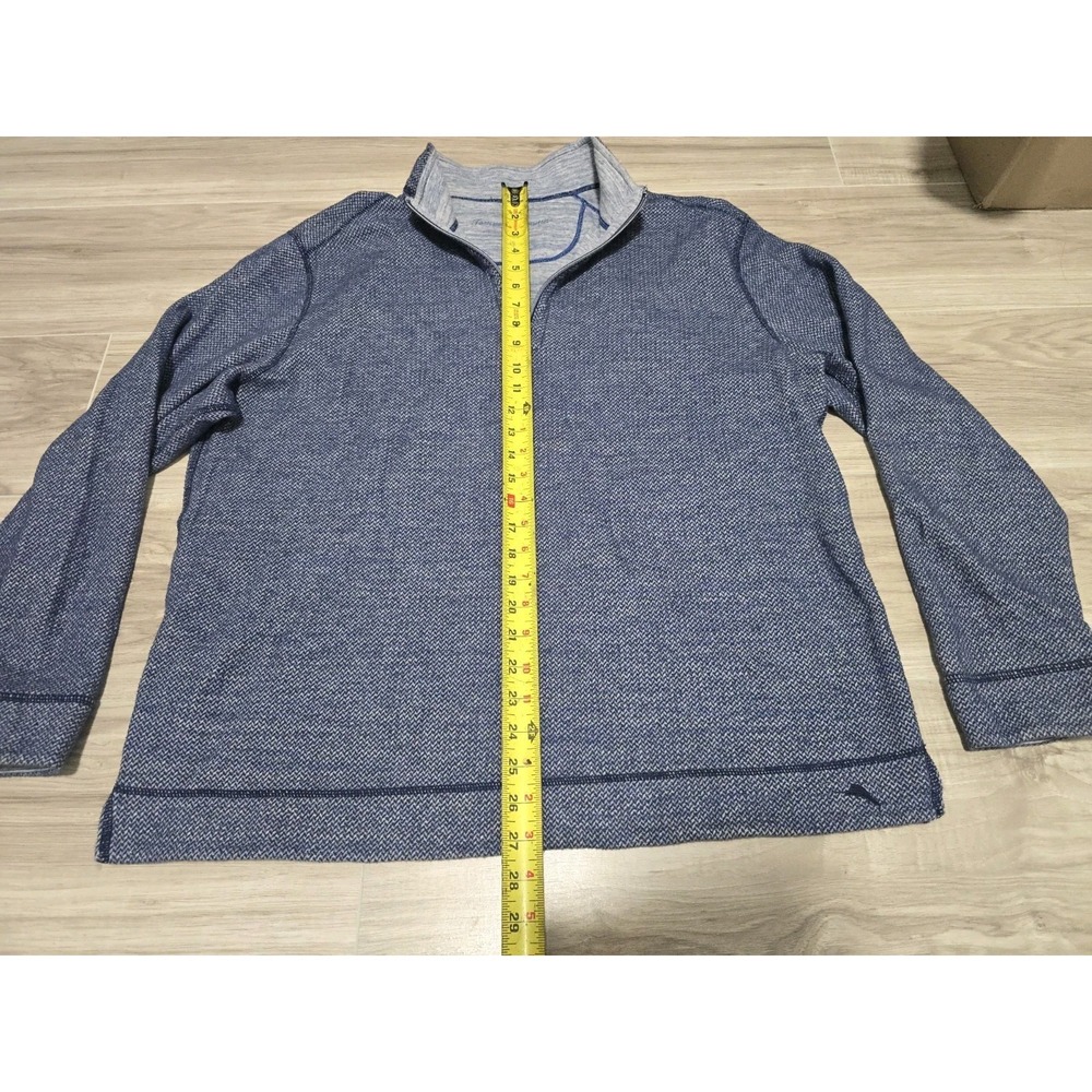 Tommy Bahama 1/4 Zip Mens Reversible Pullover Sweater XL Blue - Picture 5 of 10